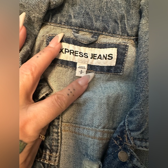 Express distressed jean jacket size S - Picture 4 of 6